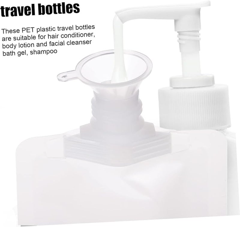 18 Pcs Transparent Leakproof Travel Bottles With Funnels For Shampoo Conditioner Lotion - Image 3